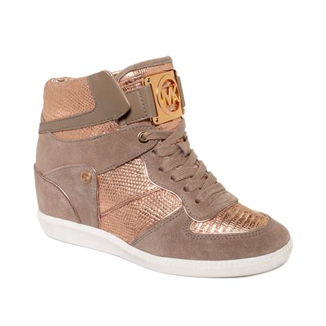 michael kors gold high tops|Michael Kors women's wedge sneakers.